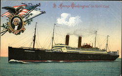 D: "George Washington" des Nordd, Islayd Postcard