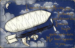 I Launch Today an Airship Gay In the Deep and Distant Blue It Carries Freight Quite up-to-Date Airships Postcard Postcard