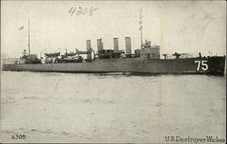 US Destroyer Wickes Postcard
