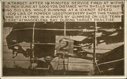 A target fired on USS "Tennessee" Postcard