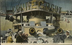 A Man of War and Her Mascot Postcard