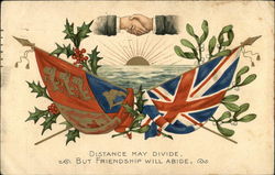 Distance May Divide, But Friendship Will Abide Postcard