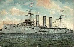 HMS Kent 1st Class Cruiser Postcard