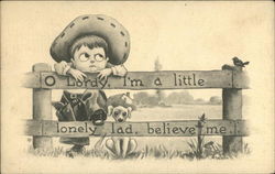 Lordy, I'm a Little Lonely Lad, Believe Me Cowboy Kids Postcard Postcard