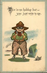 This is no Holdup but you Just Write to Me Cowboy Kids Postcard Postcard