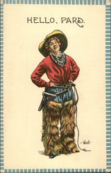 Hello, Pard Cowboy Western Postcard Postcard