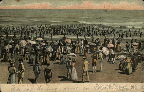 Crowds on the Beach Old Orchard Beach Maine