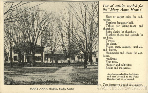 Mary Anna Home Shirley Center Massachusetts