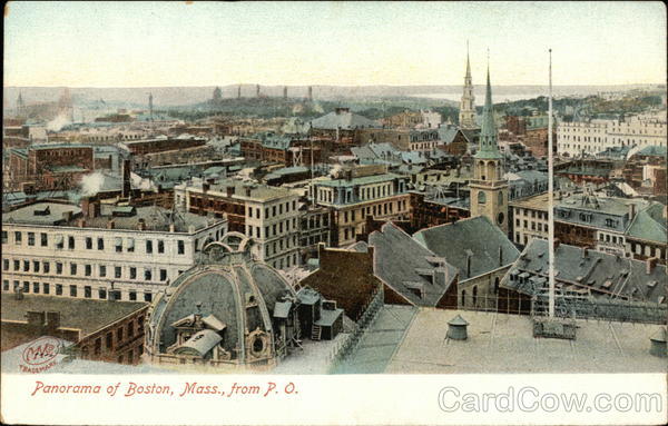 Panorama View from the Post Office Boston Massachusetts
