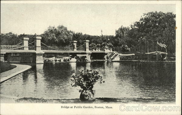 Water View of Bridge at Public Garden Boston Massachusetts