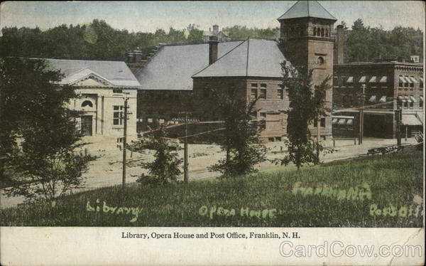 Library, Opera House and Post Office Franklin New Hampshire
