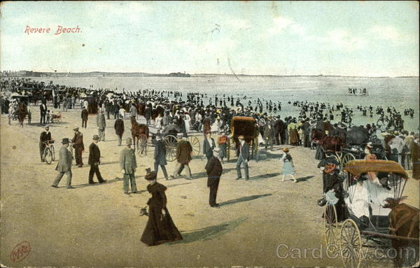 Crowds on the Beach Revere Beach Massachusetts