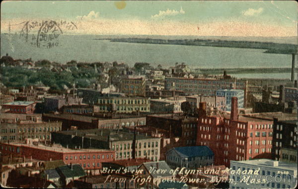 Bird's Eye View of Lynn and Nahand from High Rock Tower Massachusetts