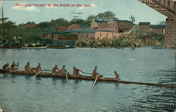 Harvard Varsity at the Finish of the Race Cambridge Massachusetts