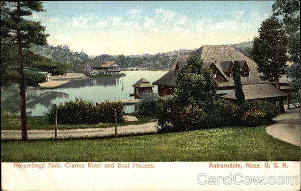 Norumbega Park, Charles River and Boat Houses Auburndale Massachusetts