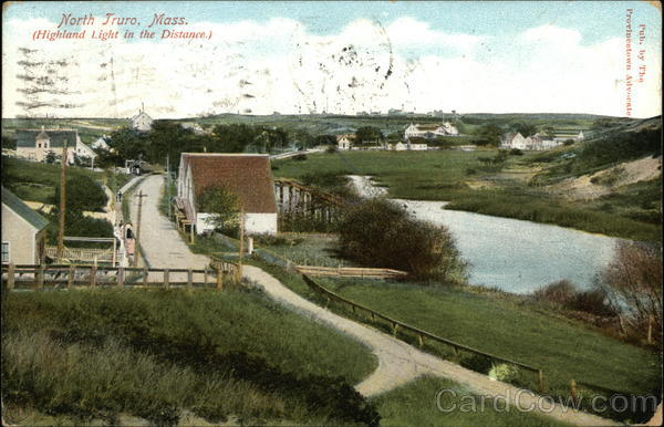 View of Town - Highland Light in Distance North Truro Massachusetts
