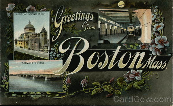 Christian Science Church, Harvard Bridge, Tunnel Station Boston Massachusetts