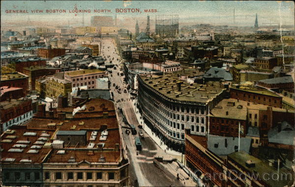 General View of City Looking North Boston Massachusetts