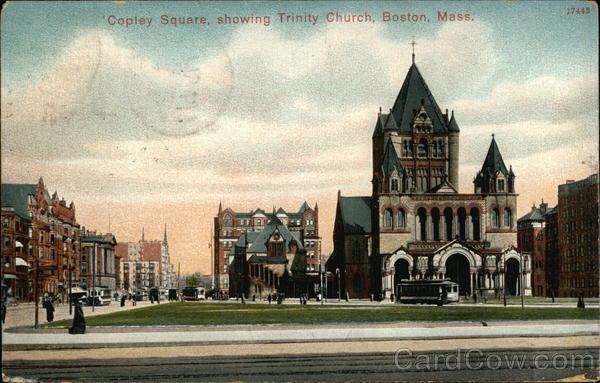 Copley Square showing Trinity Church Boston Massachusetts