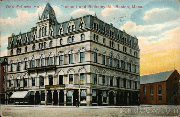 Odd Fellows Hall, Tremont and Berkeley Streets Boston Massachusetts