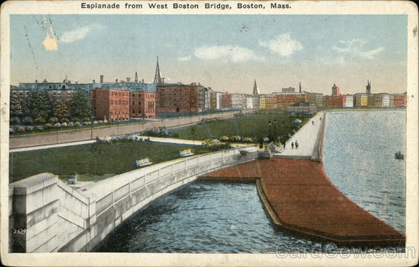 Esplanade from West Boston Bridge Massachusetts