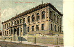 Street View of Public Library Postcard