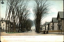 Granite St. West Manchester N.H. in ye Olden Times Postcard