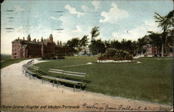 Maine General Hospital and WEstern Promenade Postcard