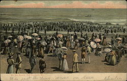 Crowds on the Beach Old Orchard Beach, ME Postcard Postcard