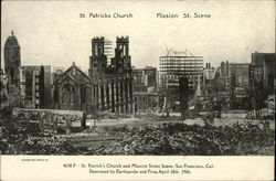 St. Patricks Church, Mission St. Scene San Francisco, CA Postcard Postcard