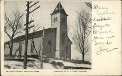 Catholic Church on a Hill Postcard