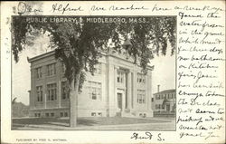 Street View of Public Library Postcard