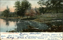 Lakeside scene Grafton, MA Postcard Postcard