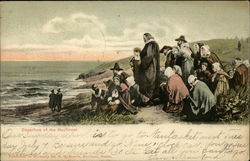 Departure of the Mayflower Postcard