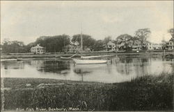 Scenic View of Blue Fish River Duxbury, MA Postcard Postcard