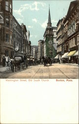 Washington Street, Old South Church Postcard