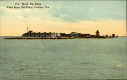 Fort Wool, Rip Raps, View from Old Point Comfort, Va Postcard