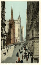 Broadway and Trinity Church Postcard