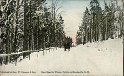New Road in Winter, Dublin to Harrisville, N.H Postcard