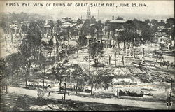 Ruins of Great Salem Fire, June 25th, 1914 Massachusetts Postcard Postcard