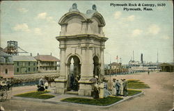 Plymouth Rock and Canopy, 1620 Postcard