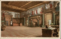 Boston Public Library - The Delivery Room Massachusetts Postcard Postcard