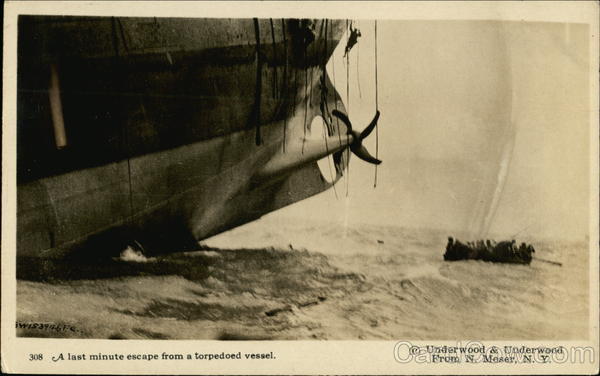 A Last Minute Escape from a Torpedoed Vessel Navy