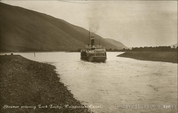 Steamer entering Loch Lochy, Caledonian Canal Steamers