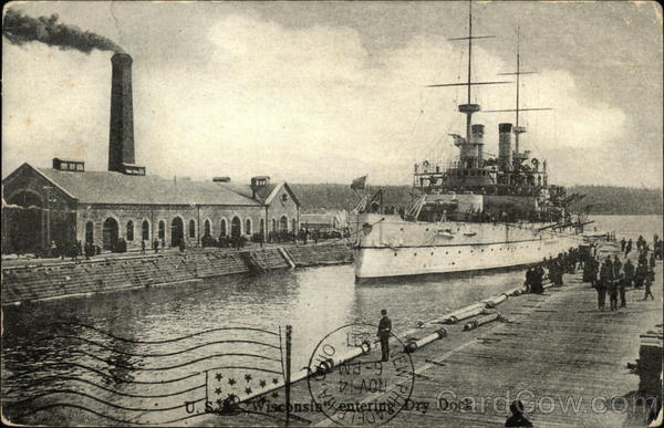 USS Wisconsin Entering Dry Dock Navy