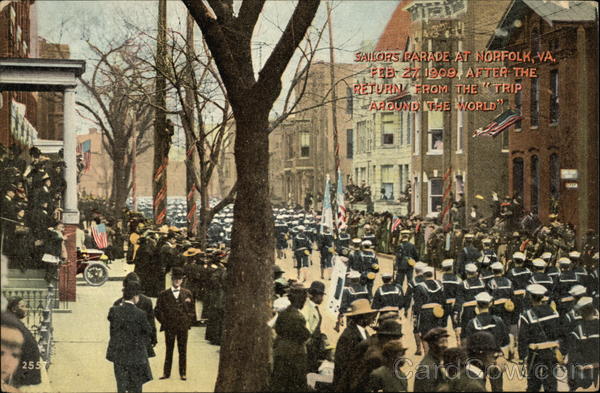 Sailors Parade at Norfolk, Va., Feb. 27, 1909, After the Return From the Trip Around the World Virginia