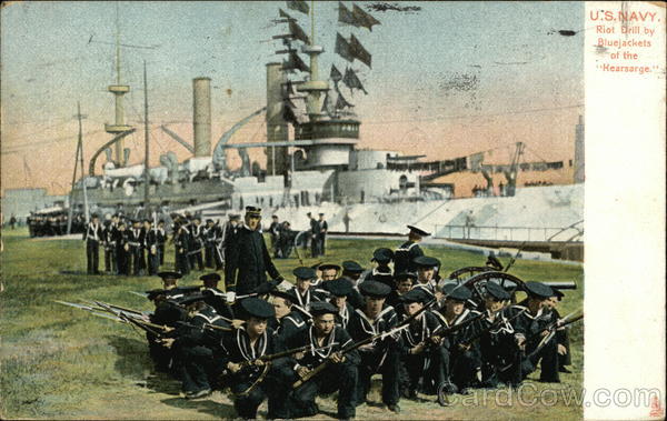 U.S. Navy Riot Drill by Bluejackets of the Kearsarge