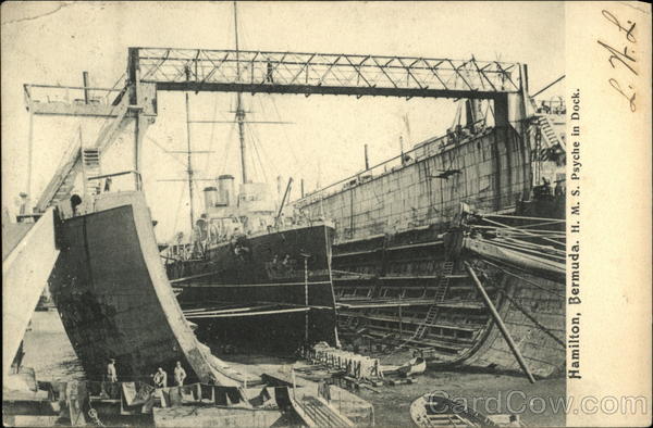 H.M.S. Psyche in Dock Hamilton Bermuda