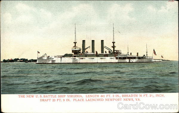 The New U.S. Battle Ship Virginia Newport News