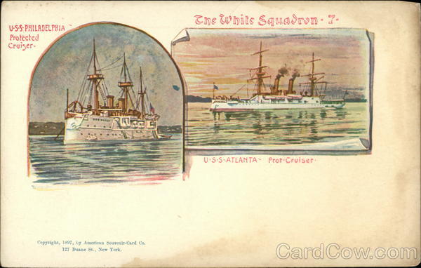 The White Squadrom - USS Atlanta, Prot. Cruiser, USS Philadelphia, Protected Cruiser